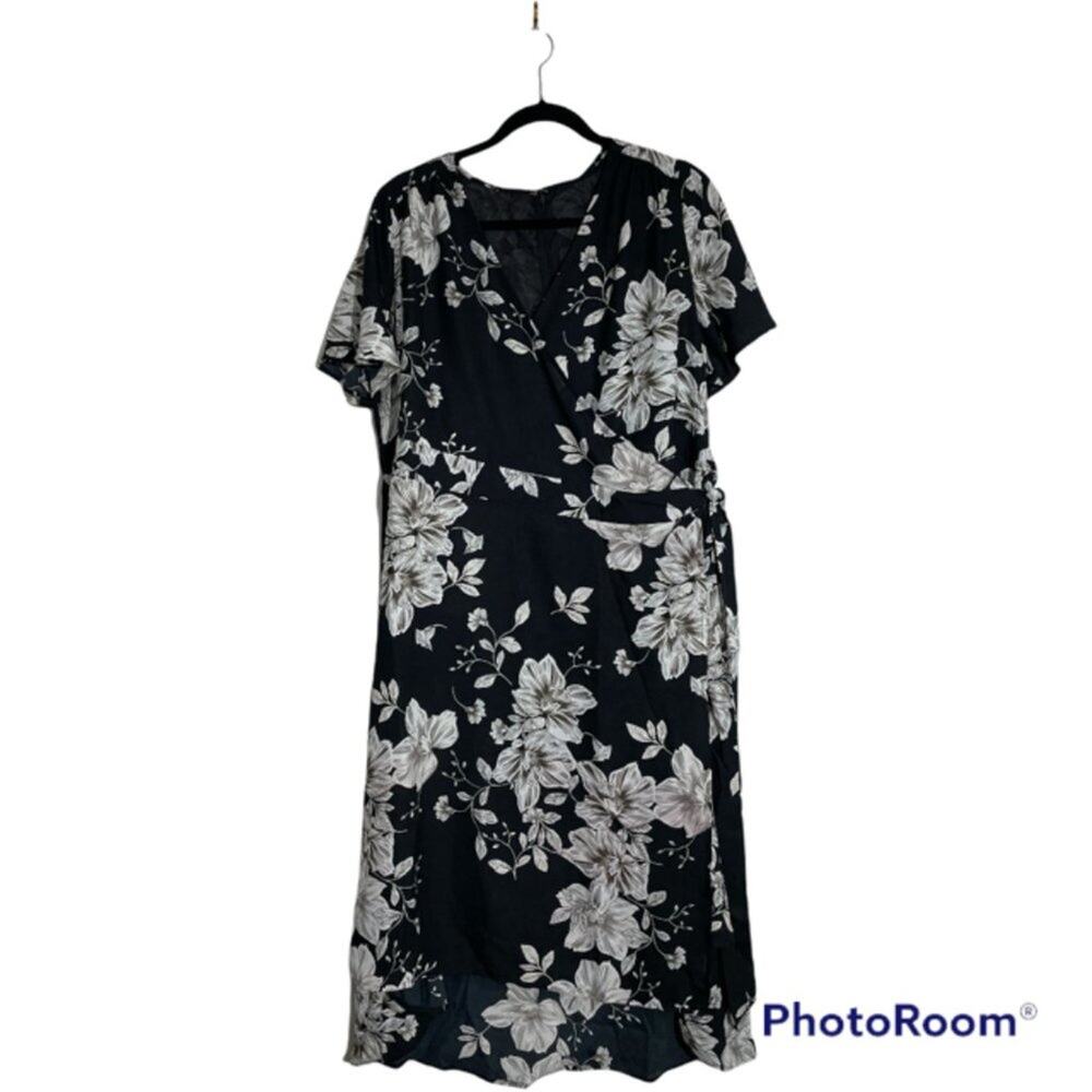Jessica London Floral 2 Piece Wrap Dress Set 16W NWT